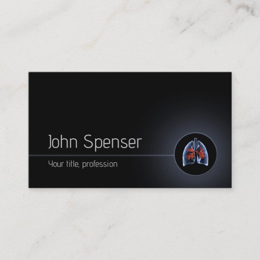 Lungenärztin Einfache Black Business Card Visitenkarte (Vorderseite)