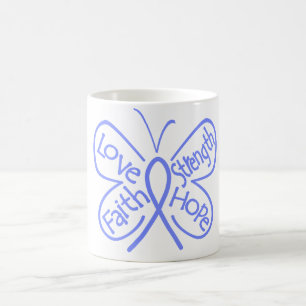 Lungenbluthochdruck-Schmetterling, der Wörter Kaffeetasse
