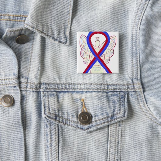 Lungenfibrose Awareness Ribbon Angel Button (Beispiel)