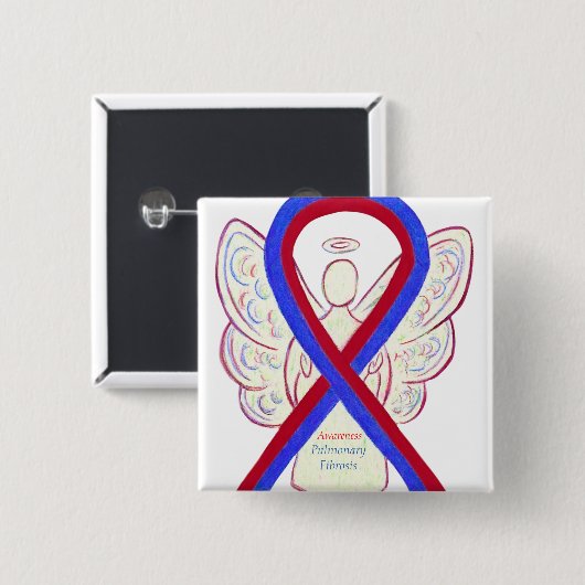 Lungenfibrose Awareness Ribbon Angel Button (Vorne & Hinten)