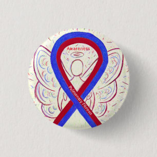 Lungenfibrose Awareness Ribbon Angel Button