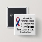 Lungenfibrosen-Bewusstseins-Knopf Button (Vorne & Hinten)
