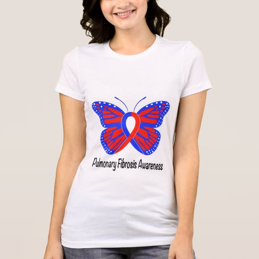 Lungenfibrosen-Bewusstseins-Schmetterling T-Shirt (Vorderseite)