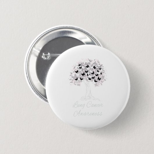 Lungenkrebs-Bewusstsein Krieger Tree Hope Geschenk Button (Vorne & Hinten)