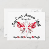 Lungenkrebs-Bewusstsein Monat Schmetterling 3.2 Postkarte (Vorne/Hinten)