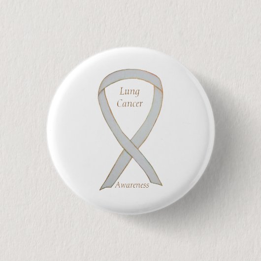 Lungenkrebs-Bewusstsein Ribbon Custom Art Button (Vorderseite)