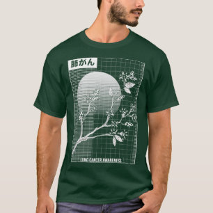 Lungenkrebs-Bewusstsein Sakura Kirschblüten-Gesche T-Shirt