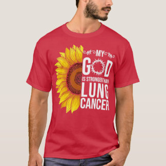 Lungenkrebs Bewusstsein Sonnenblumen Mein Gott ist T-Shirt
