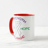 Lungenkrebs-Bewusstsein Tasse (Vorderseite Links)