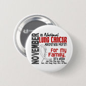 Lungenkrebs-Bewusstseins-Monat für meine Familie Button (Vorne & Hinten)