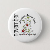 Lungenkrebs-Bewusstseins-Monats-Blumen-Band 1 Button (Vorderseite)