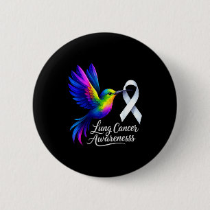 Lungenkrebs-Bewusstseins-Survivor-Vogel-Kunstwerk Button
