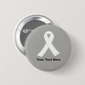 Lungenkrebs-Bewusstseins-Weiß-Band Button (Vorne & Hinten)