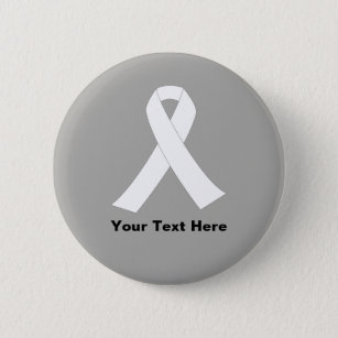 Lungenkrebs-Bewusstseins-Weiß-Band Button