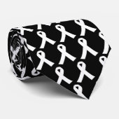 Lungenkrebs-Bewusstseins-Weiß-Band Krawatte (Gerollt)