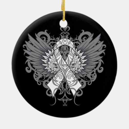 Lungenkrebs Cool Wings Keramik Ornament (Hinten)