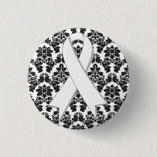 Lungenkrebs-Damast-Perlen-Band Button