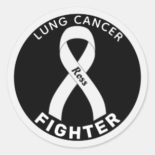Lungenkrebs-Kampf Ribbon Black Round Sticker