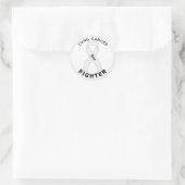 Lungenkrebs-Kampf Ribbon White Round Sticker (Tasche)