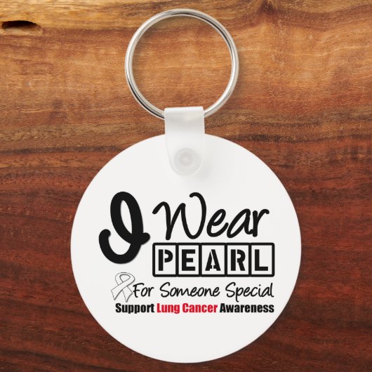 Lungenkrebs Pearl Ribbon Someone Special Schlüsselanhänger (Vorderseite)