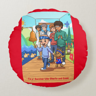 Lungenkrebs Roter Throw Kissen Runder Chemo Kissen