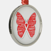 Lungenkrebs-Schmetterlingskollage der Worte Ornament Aus Metall (Rechts)