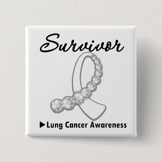 Lungenkrebs-Survivor Gemstone Ribbon Button (Vorderseite)
