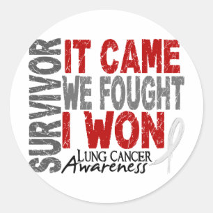 Lungenkrebs Überleben Es kam, dass wir kämpften ic Runder Aufkleber