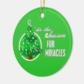 Lungenkrebs Weihnachtswunder Keramikornament (Links)