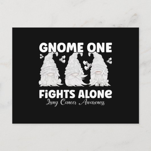 Lungenkrebs White Ribbon Gnome Postkarte (Vorderseite)