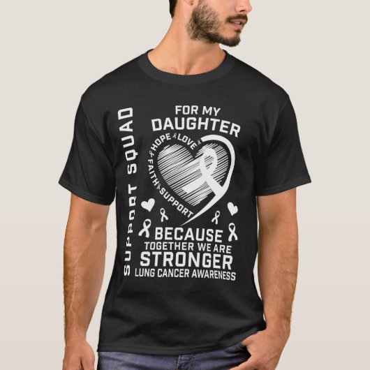 Lungenkrebsbewusstsein Shirts Daughter Ribbon Fami (Vorderseite)
