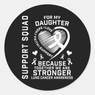 Lungenkrebsbewusstsein Shirts Daughter Ribbon Fami Runder Aufkleber