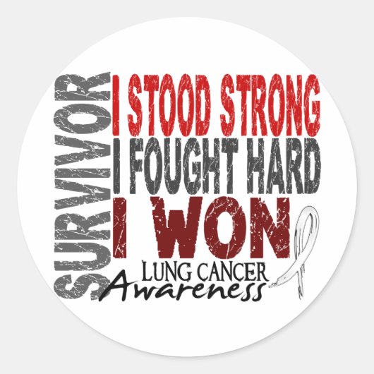 Lungenkrebsüberlebung 4 runder aufkleber (Vorderseite)