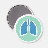 Lungenlogos für Lungenpulmonologen rund Magnet (Vorderseite/Rückseite)