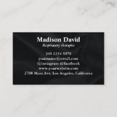 Lungentherapeut Minimal Black Visitenkarte (Rückseite)