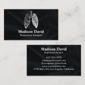 Lungentherapeut Minimal Black Visitenkarte (Vorne/Hinten)