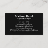 Lungentherapeut Minimaler Lunge Visitenkarte (Rückseite)