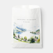 Lungern Schweiz Aquarell-Landschaft Hochzeit Geschenktütchen (Vorderseite)
