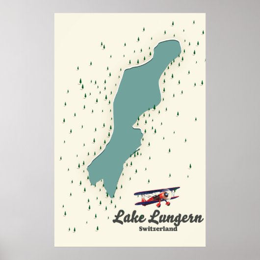 Lungern-Schweiz-Karte Poster (Vorne)