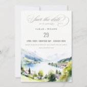Lungern Schweiz Landschaft Hochzeitsfoto Save The Date (Vorderseite)