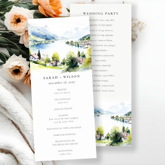 Lungern Schweiz Landschaft Hochzeitsprogramm Einladung