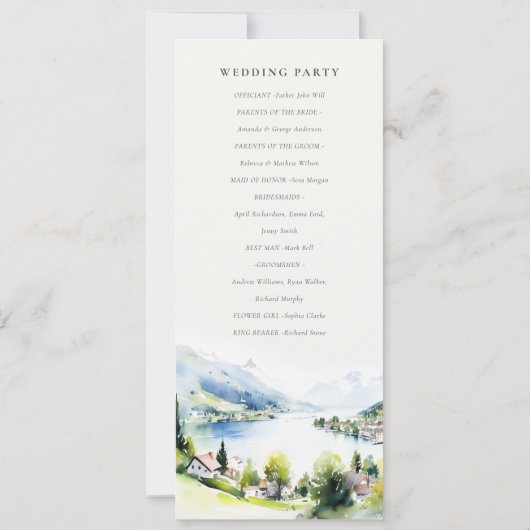 Lungern Switzerland Landscape Wedding Program Einladung (Rückseite)