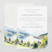 Lungern Switzerland Watercolor Baby Shower Einladung (Vorne/Hinten)