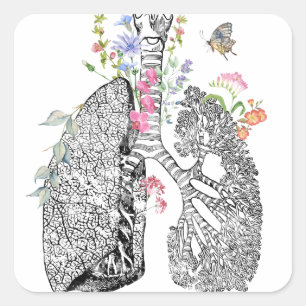 Lungs Art Quadratischer Aufkleber