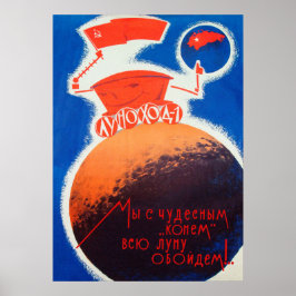 Lunokhod, UdSSR, 1973 — sowjetisches Vintages Raum Poster