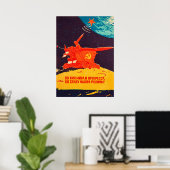 Lunokhod, UdSSR, 1973 — sowjetisches Vintages Raum Poster (Heimbüro)