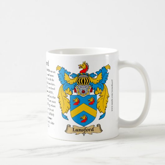 Lunsford Familien-Wappen Kaffeetasse (Rechts)