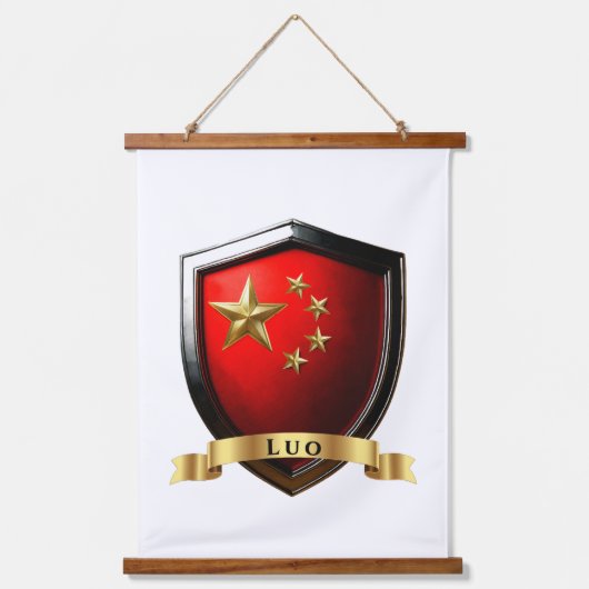 Luo China National Heritage Shield Wandteppich Mit Holzrahmen (Vorderseite)