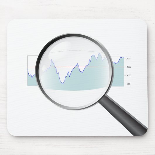 Lupe auf Börse Mousepad (Vorne)