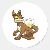 Lupe Brown Runder Aufkleber (Vorderseite)